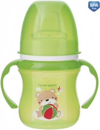 Kojenecká láhev Canpol babies Tréninkový hrníček Sweet Fun 120 ml zelený - obrázek 1