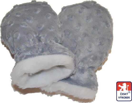 Dětské zimní rukavice Dětský svět minky s kožíškem šedé - obrázek 1