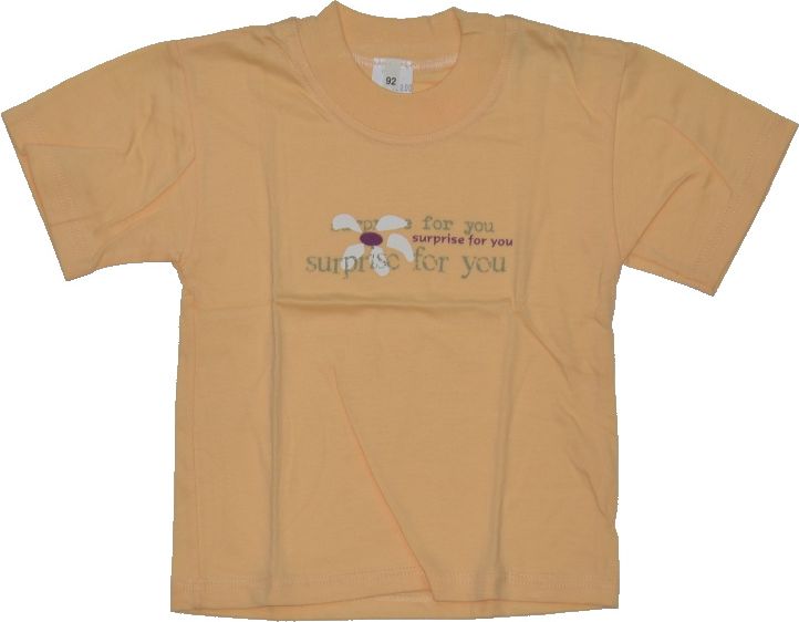 Dětské tričko, Piko, žluté s kytičkou velikost 92  Výprodej - obrázek 1