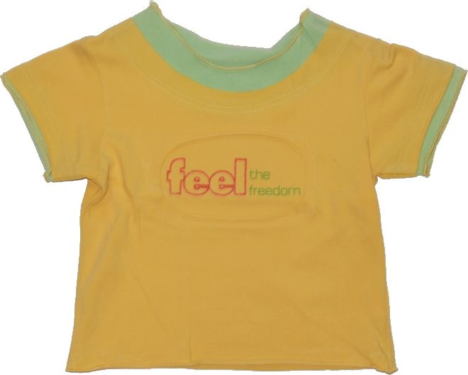 Dětské tričko, WWW, žluté s nápisem feel velikost 104  Výprodej - obrázek 1