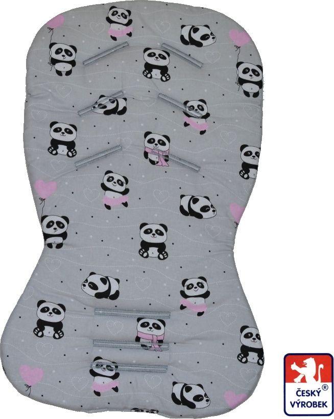 Vložka do kočárku Dětský svět Maxi letní verze, šedá panda - obrázek 1