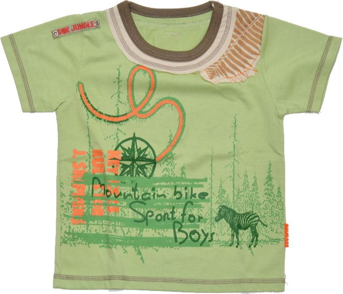 Dětské tričko s krátkým rukávem, zelené Jungle velikost 116 Výprodej - obrázek 1