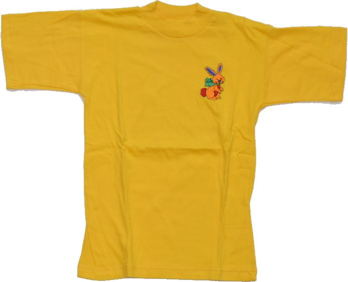 Dětské tričko s krátkým rukávem Vítek žluté s králíčkem velikost 116 Výprodej - obrázek 1