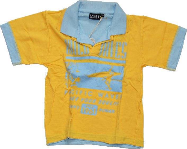 Dětské tričko/polokošile s krátkým rukávem Urban Storn žlutá/sv.modrá velikost 116 Výprodej - obrázek 1