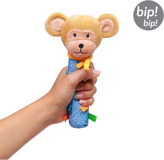 BabyOno Plyšová hračka s pískátkem a kousátkem Opička Eric - obrázek 2