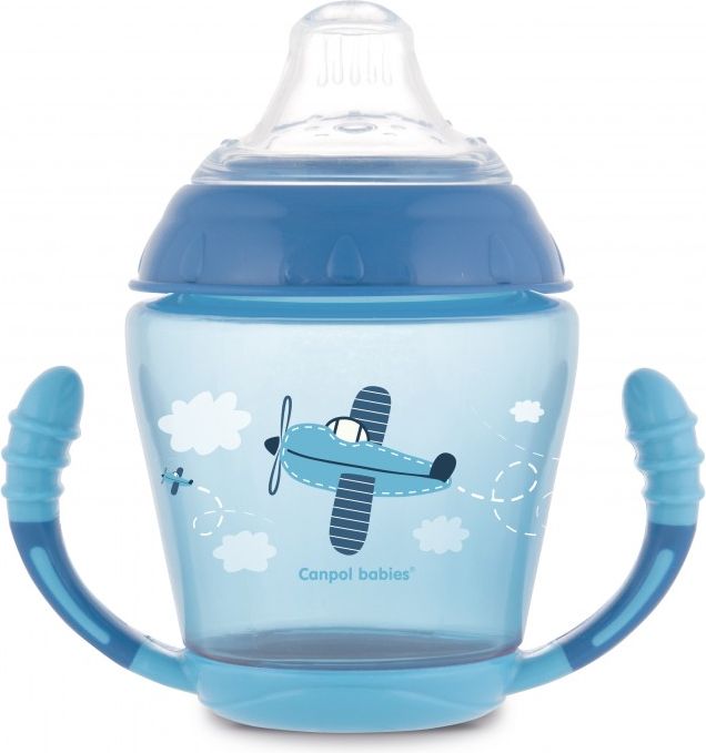 Nevylévací hrníček Canpol babies se silikonovým ventilem 230 ml Toys modrý - obrázek 1