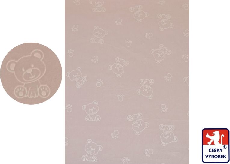Dětská zimní deka do kočárku Dětský svět Teddy růžová dvouvrstvá - obrázek 1