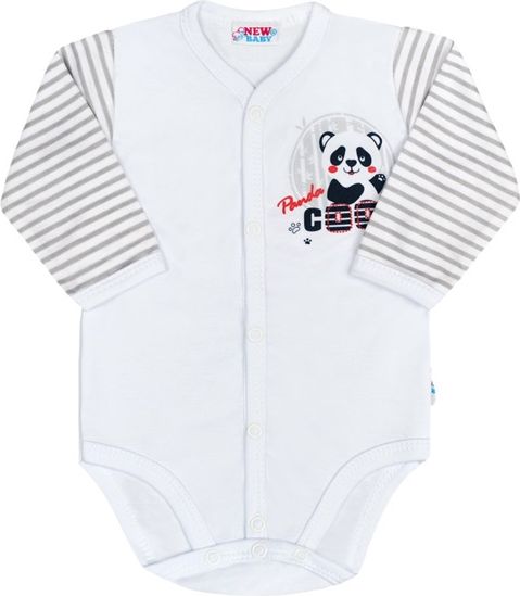 Kojenecké celopropínací body Zuzia Panda bílošedé velikost 62 - obrázek 1
