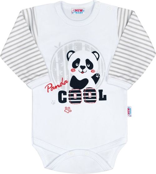 Kojenecké body Zuzia Panda bílošedé velikost 68 - obrázek 1