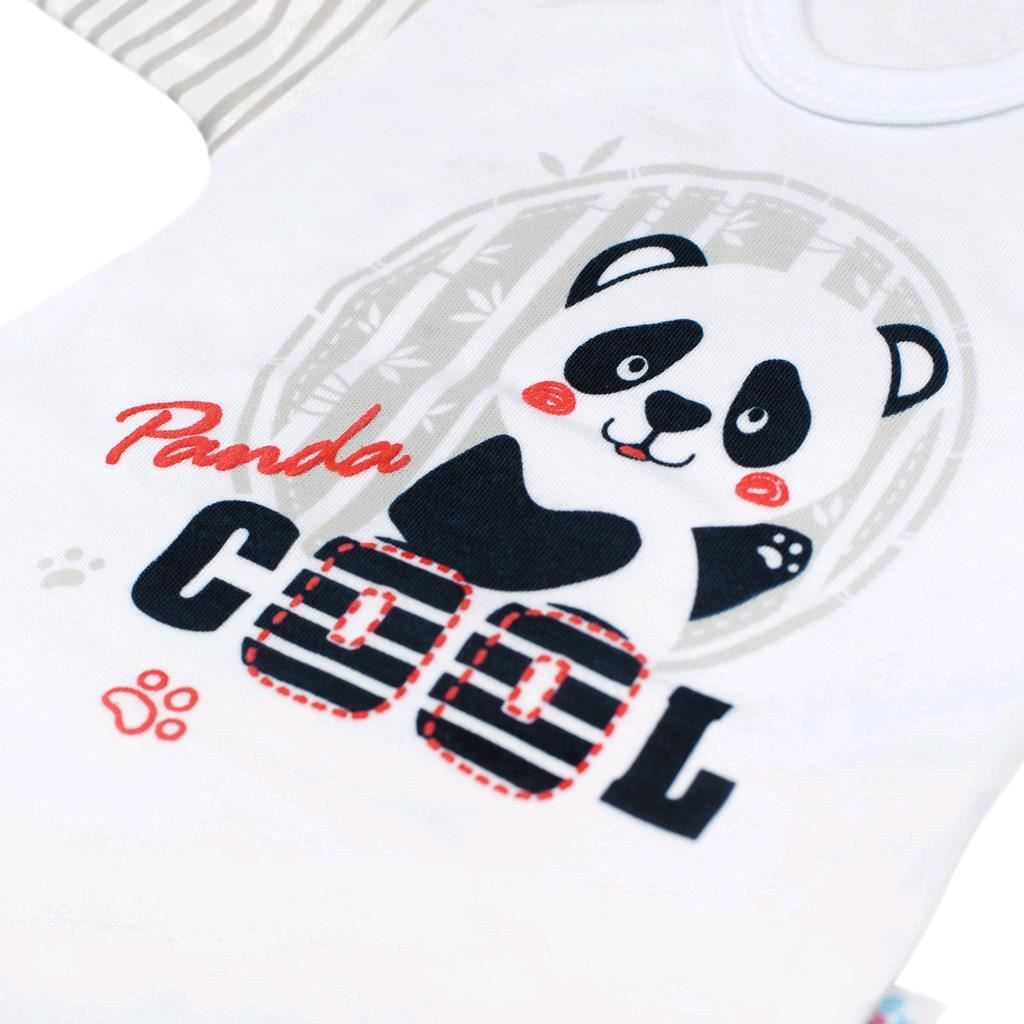 Kojenecké body Zuzia Panda bílošedé velikost 68 - obrázek 3