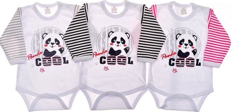 Kojenecké body Zuzia Panda bílošedé velikost 68 - obrázek 4