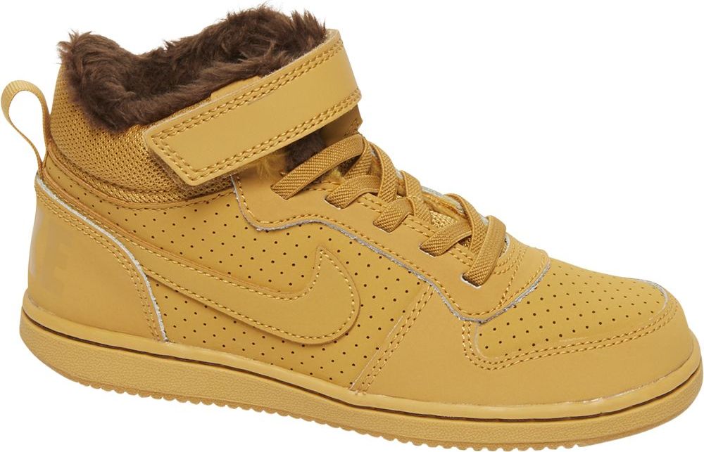 Deichmann - NIKE Žlutohnědé kotníkové tenisky na suchý zip Nike Court Borough Mid Winter (Ps) 35 žluto-hnědá - obrázek 1