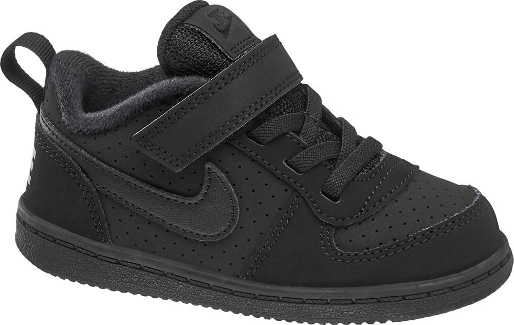 Deichmann - NIKE Černé dětské tenisky na suchý zip Nike Court Borough 23.5 černá - obrázek 1