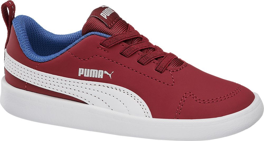 Deichmann - Puma Červené dětské slip-on tenisky Puma Courtflex 26 červená - obrázek 1