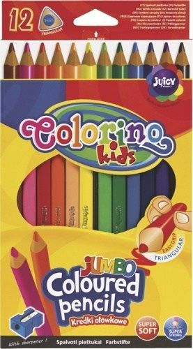 Pastelky Colorino trojhranné Jumbo 12ks + ořezávátko - obrázek 1