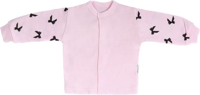 Mamatti Novozenecká bavlněná košilka, kabátek Bow - růžová - obrázek 1