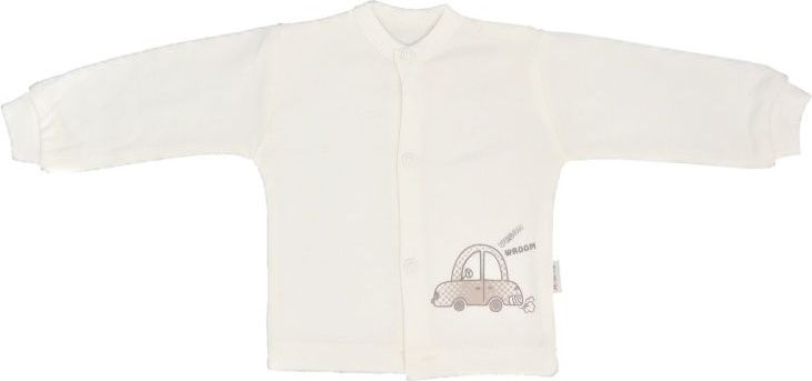 Mamatti Novozenecká bavlněná košilka, kabátek Car - smetanová, vel. 68 - obrázek 1