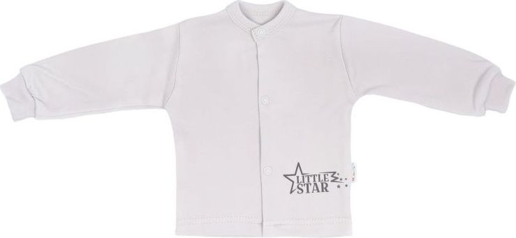 Mamatti Novozenecká bavlněná košilka, kabátek Star - šedá, vel. 74 - obrázek 1