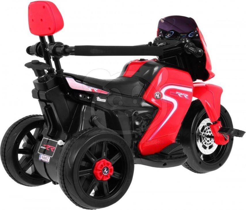 Elektrická motorka s vodicí tyčí 3v1 - bílá - obrázek 2