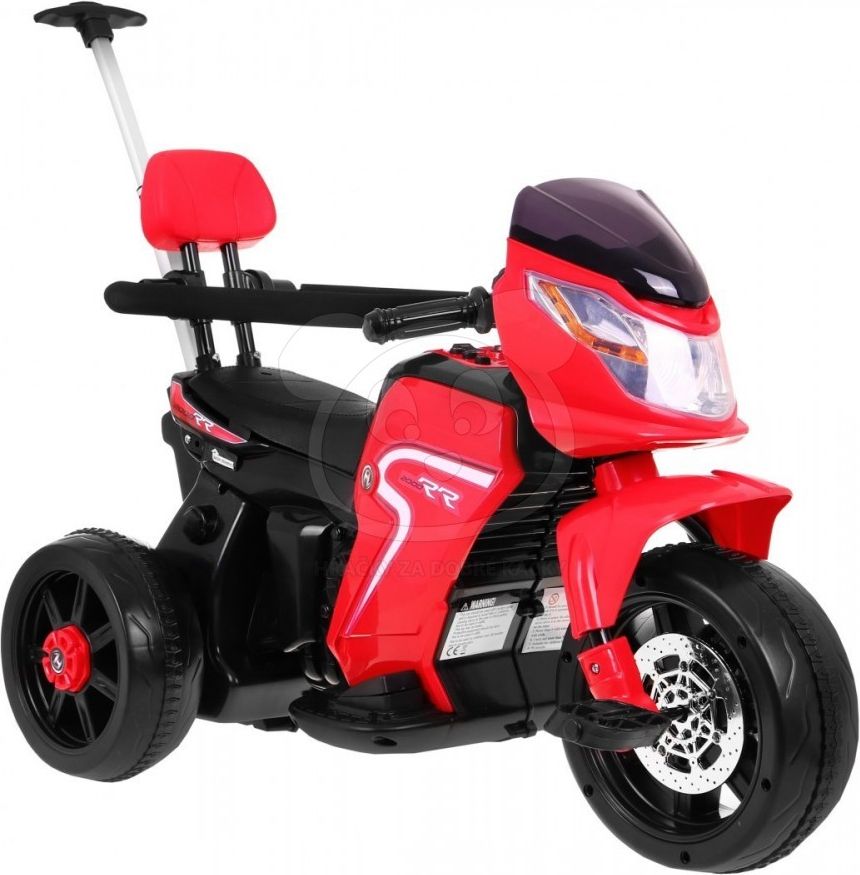 Elektrická motorka s vodicí tyčí 3v1 - červená - obrázek 18