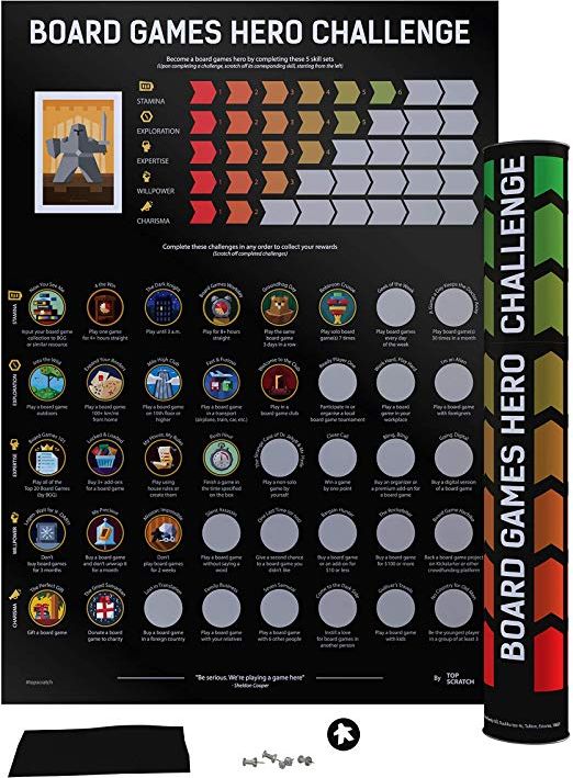 Board Game Geek Scratch-Off Poster Board Games Hero Challenge - obrázek 1