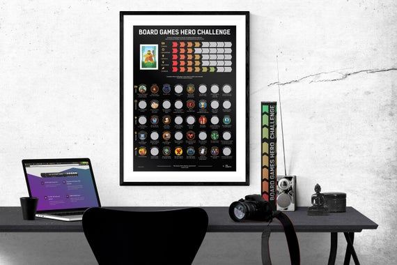 Board Game Geek Scratch-Off Poster Board Games Hero Challenge - obrázek 2