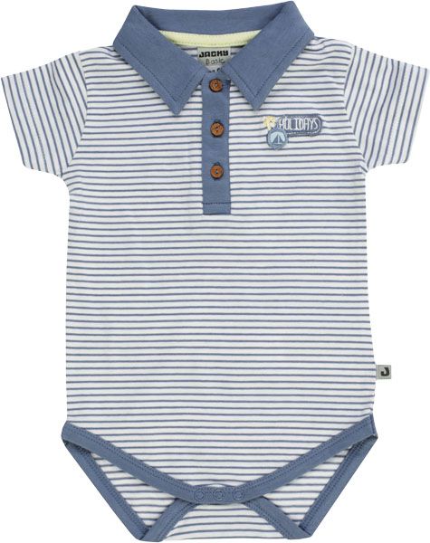 JACKY Polobody s límečkem krátký rukáv BOYS HOLIDAYS, vel. 80, džínová modrá/pruh - obrázek 1