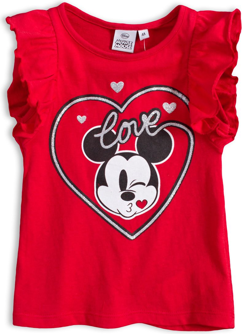 Dívčí tričko DISNEY MINNIE LOVE červené Velikost: 128 - obrázek 1