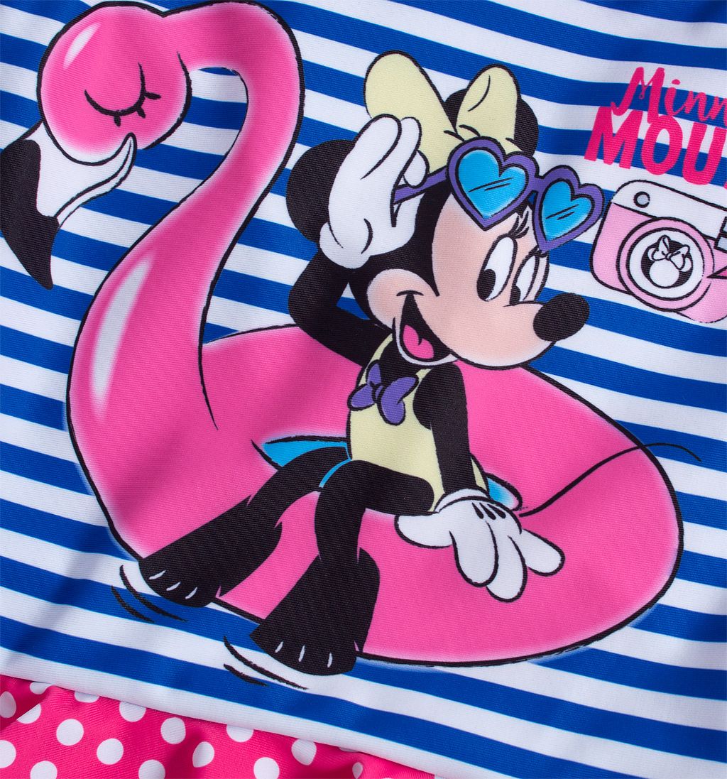 Dívčí plavky DISNEY MINNIE PLAMEŇÁK modrý proužek Velikost: 128 - obrázek 2