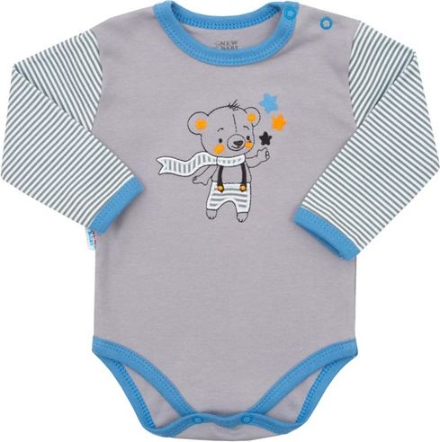 NEW BABY | New Baby Lucky Bear | Kojenecké bavlněné body s dlouhým rukávem New Baby Lucky Bear | Multicolor | 74 (6-9m)