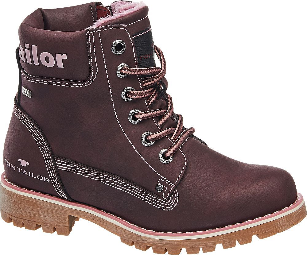 Deichmann - Tom Tailor Bordó kotníková obuv Tom Tailor se zipem s TEX membránou 38 bordó - obrázek 1