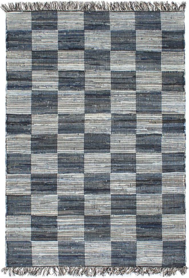 Vidaxl Ručně tkaný koberec Chindi riflovina 80 x 160 cm modrý - obrázek 1