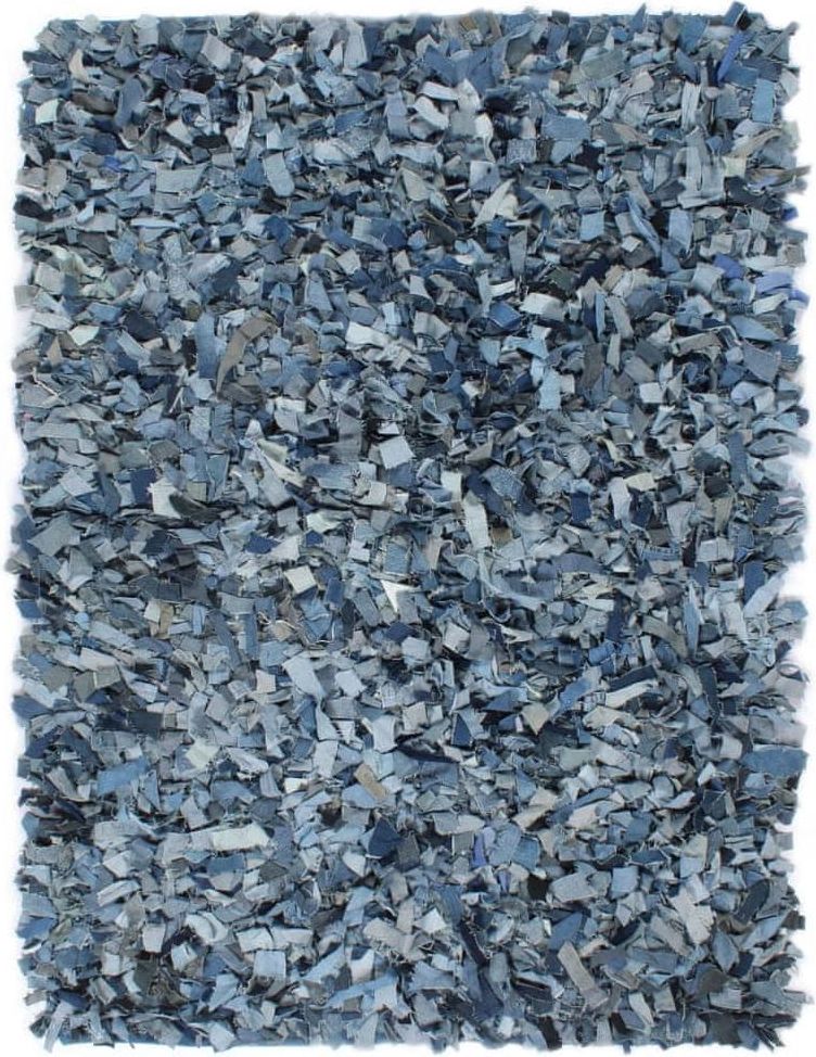 Vidaxl Shaggy koberec riflovina 120 x 170 cm modrý - obrázek 1