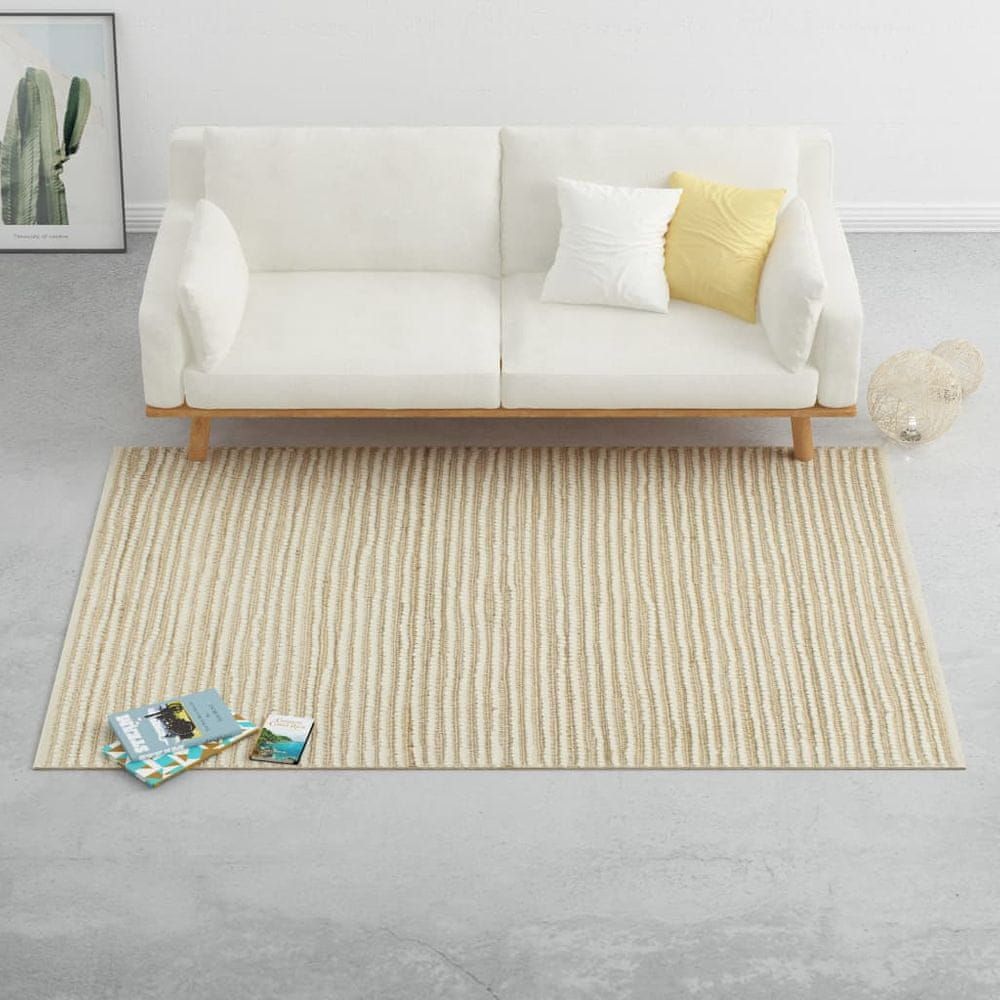 Vidaxl Koberec konopí a vlna 80 x 150 cm přírodní/bílý - obrázek 1