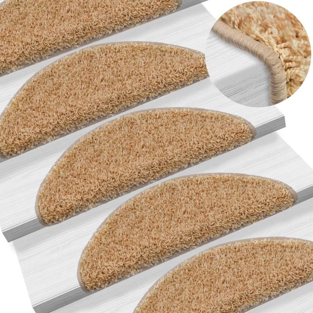 Vidaxl 15 ks Nášlapy na schody krémové 65 x 25 cm - obrázek 1