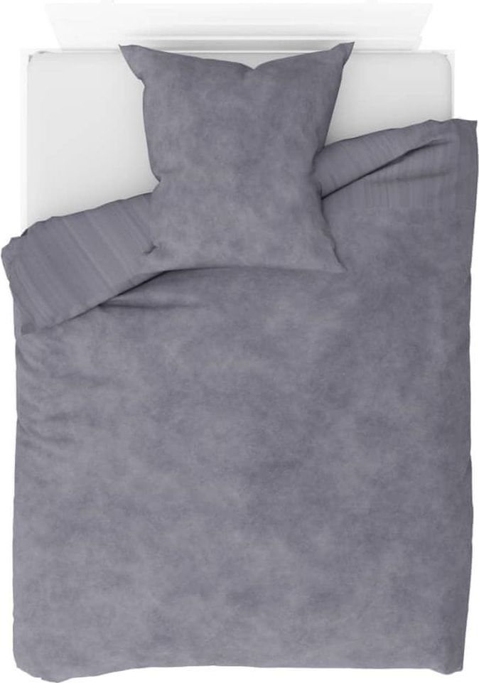 Vidaxl 2dílná sada povlečení fleece šedá 155 x 220 / 80 x 80 cm - obrázek 1