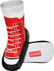 SOXO Dětské ponožky s koženou podešví TENISKY červené Velikost: 23-24 - obrázek 1