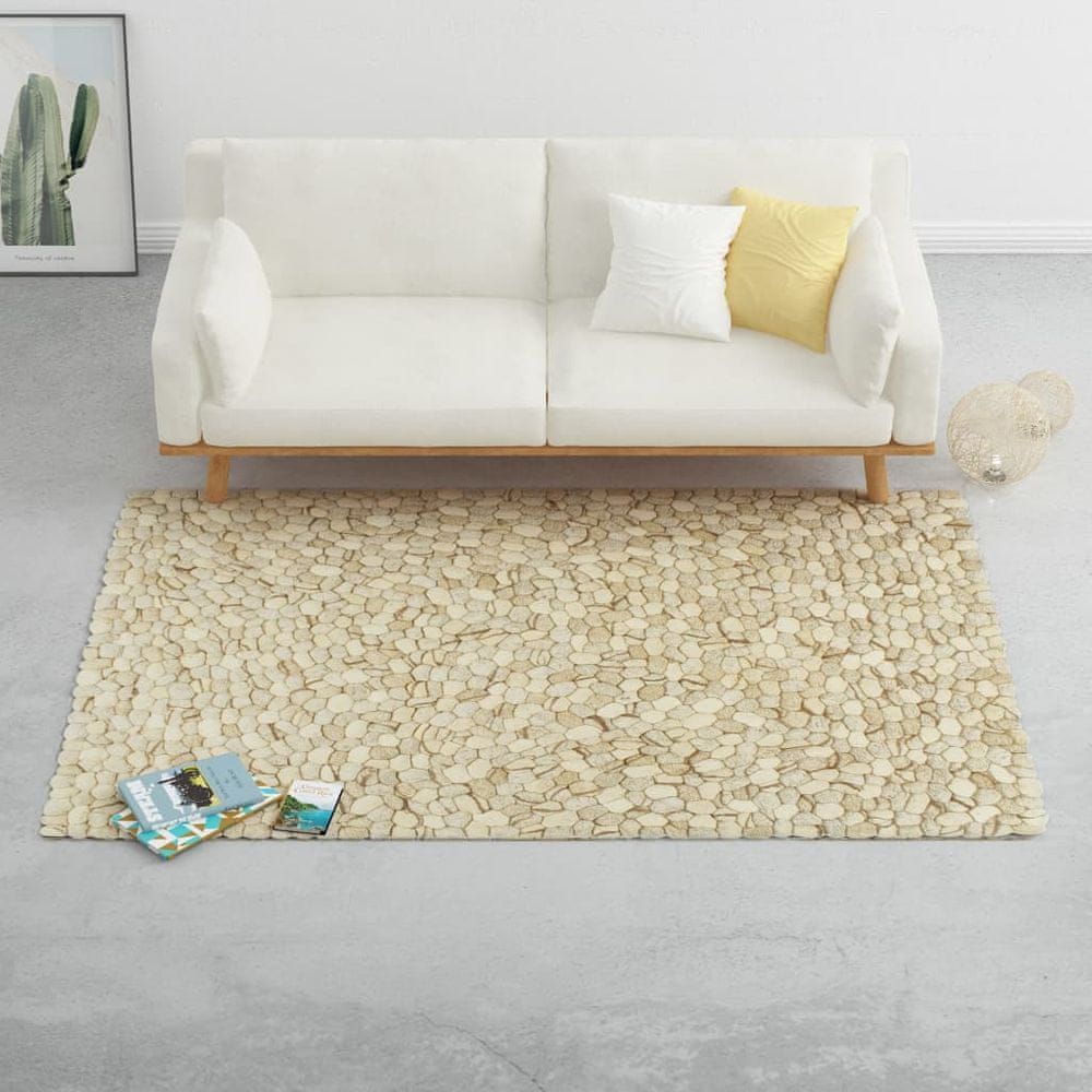 Vidaxl Koberec vlna oblázky 160 x 230 cm béžovo-šedo-hnědo-čokoládový - obrázek 1