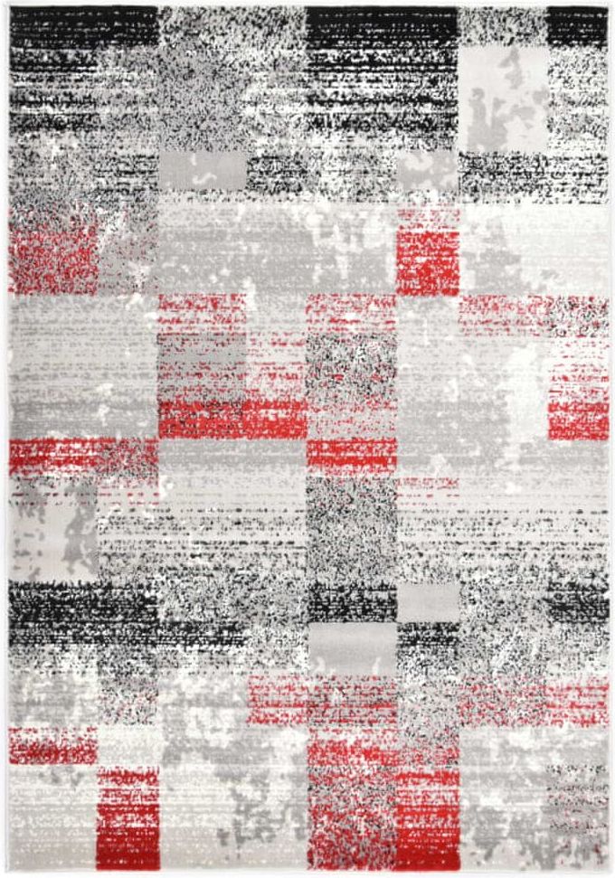 Vidaxl Koberec šedo-červený 120 x 170 cm PP - obrázek 1