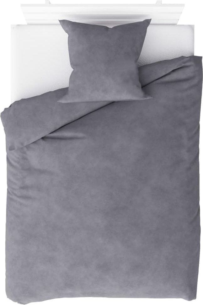 Vidaxl 2dílná sada povlečení fleece šedá 140 x 200 / 60 x 70 cm - obrázek 1