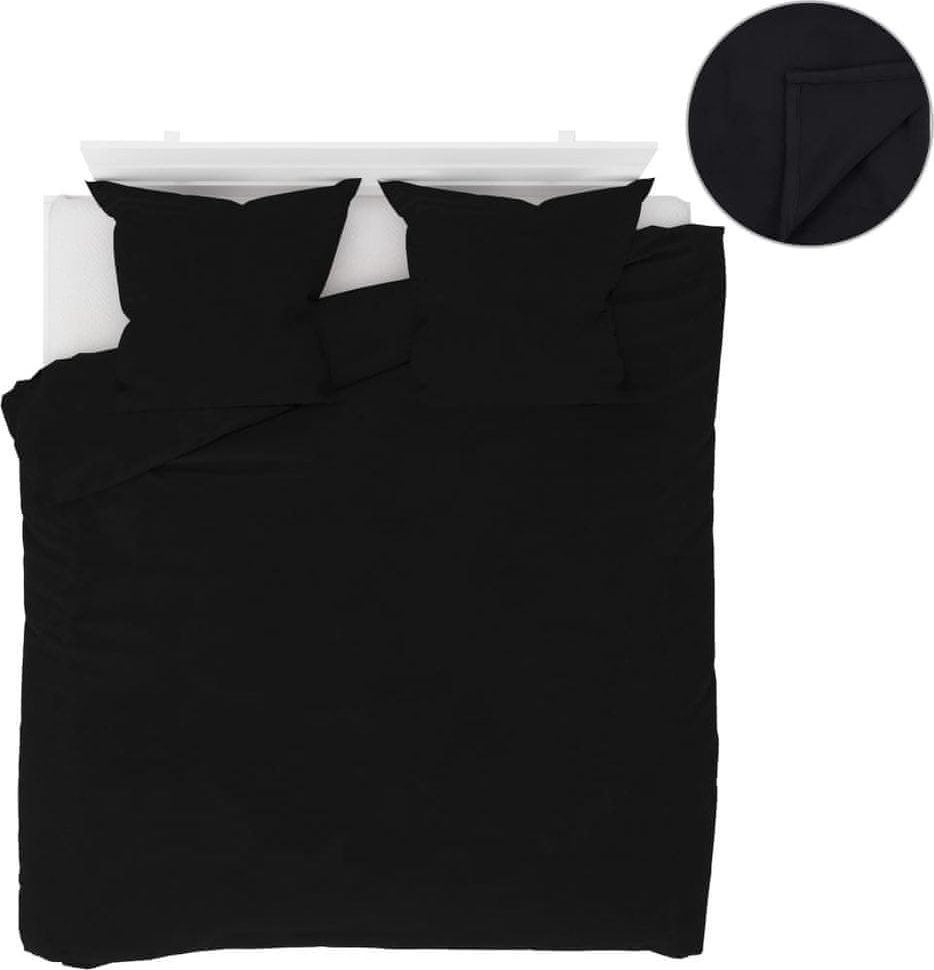 Vidaxl 5dílná sada povlečení fleece černá 200 x 200 / 80 x 80 cm - obrázek 1