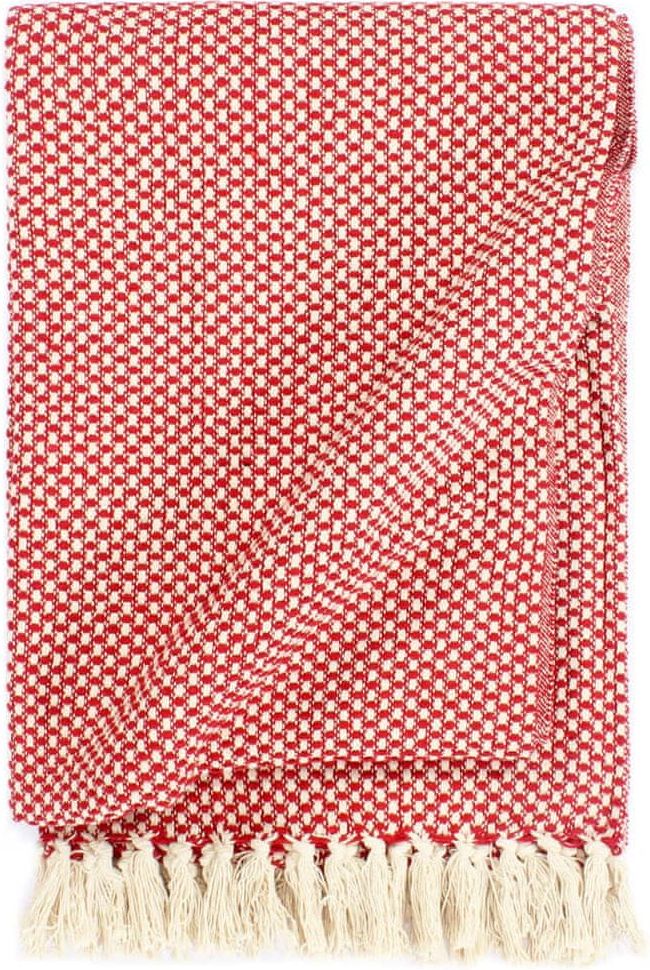 Vidaxl Přehoz bavlna 160 x 210 cm červený - obrázek 1