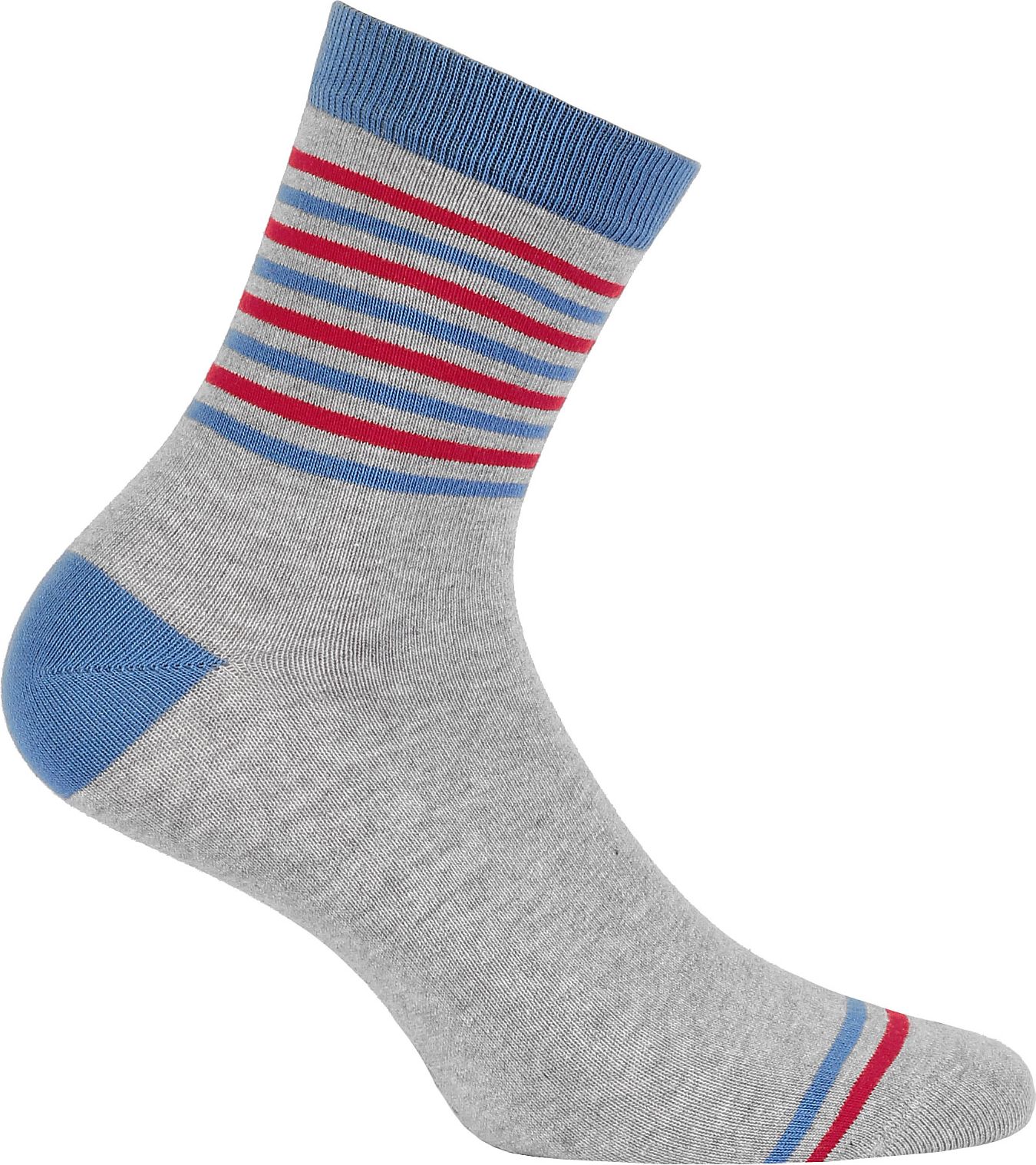 Dětské vzorované ponožky WOLA PROUŽKY šedý melír Velikost: 39-41 - obrázek 1