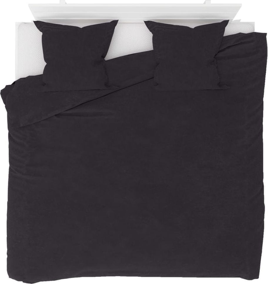Vidaxl 3dílná sada povlečení fleece antracitová 240 x 220 / 80 x 80 cm - obrázek 1