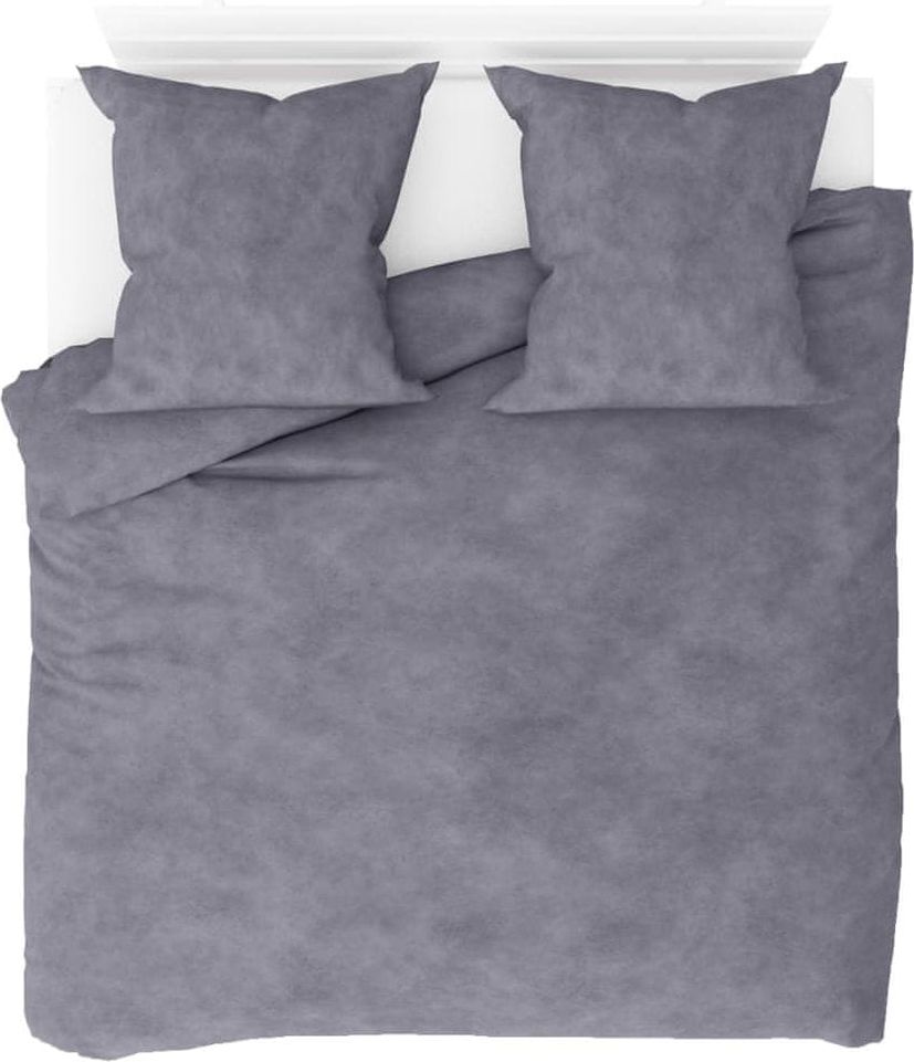 Vidaxl 3dílná sada povlečení fleece šedá 200 x 220 / 80 x 80 cm - obrázek 1
