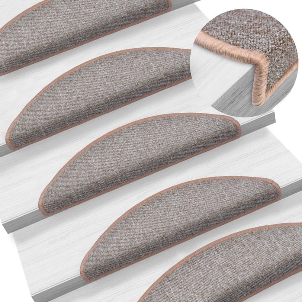 Vidaxl 15 ks Nášlapy na schody světle hnědé 56 x 17 x 3 cm - obrázek 1