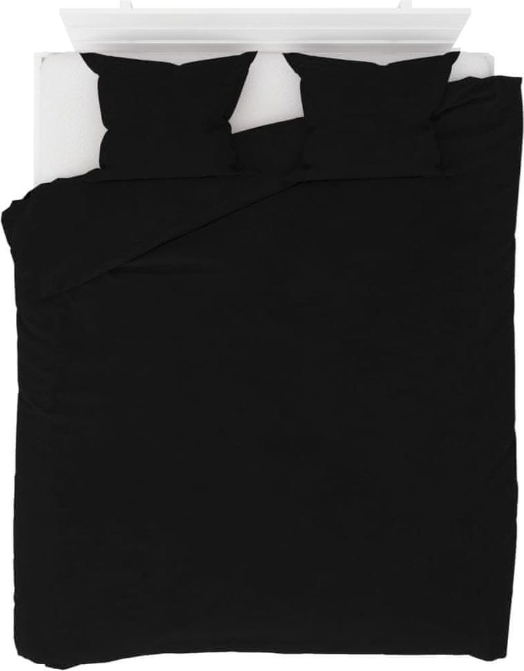 Vidaxl 3dílná sada povlečení fleece černá 200 x 220 / 60 x 70 cm - obrázek 1