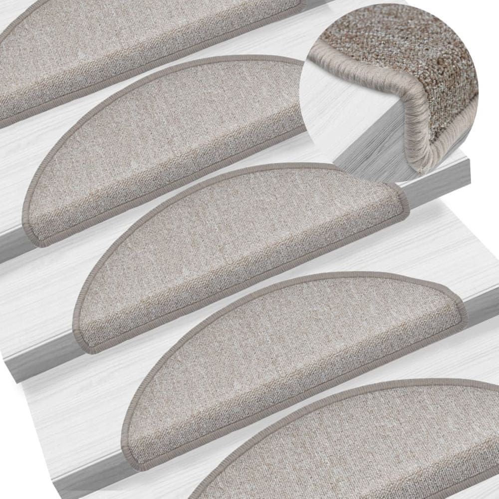 Vidaxl 15 ks Nášlapy na schody barva taupe 65 x 24 x 4 cm - obrázek 1