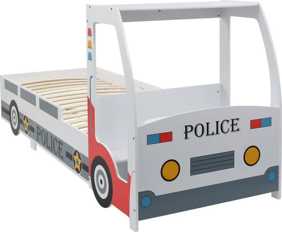 Vidaxl Dětská postel policejní auto se stolem 90 x 200 cm - obrázek 1