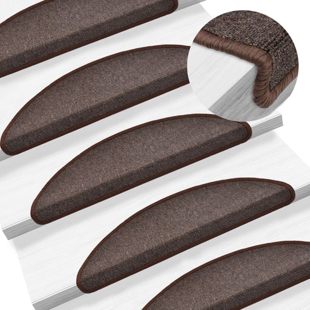 Vidaxl 15 ks Nášlapy na schody kávově hnědé 56 x 17 x 3 cm - obrázek 1